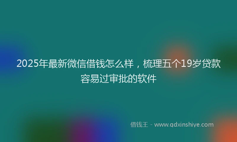 2025年最新微信借钱怎么样，梳理五个19岁贷款容易过审批的软件