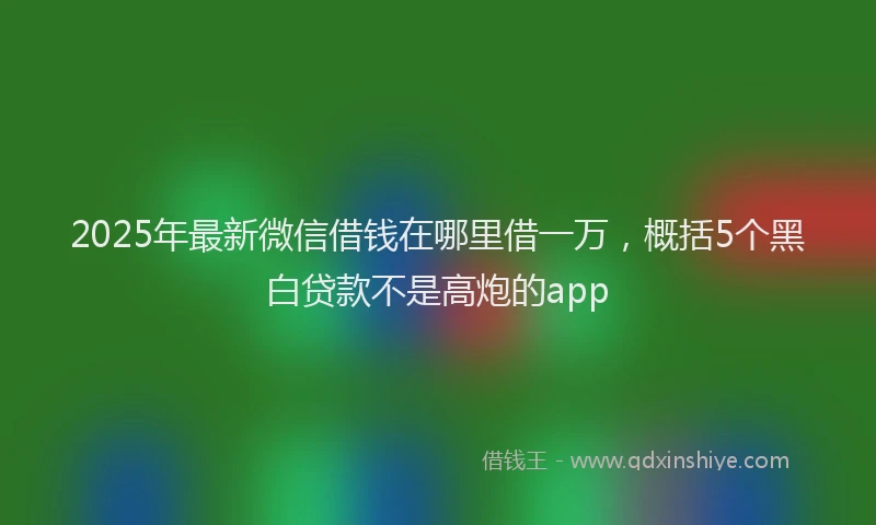 2025年最新微信借钱在哪里借一万，概括5个黑白贷款不是高炮的app