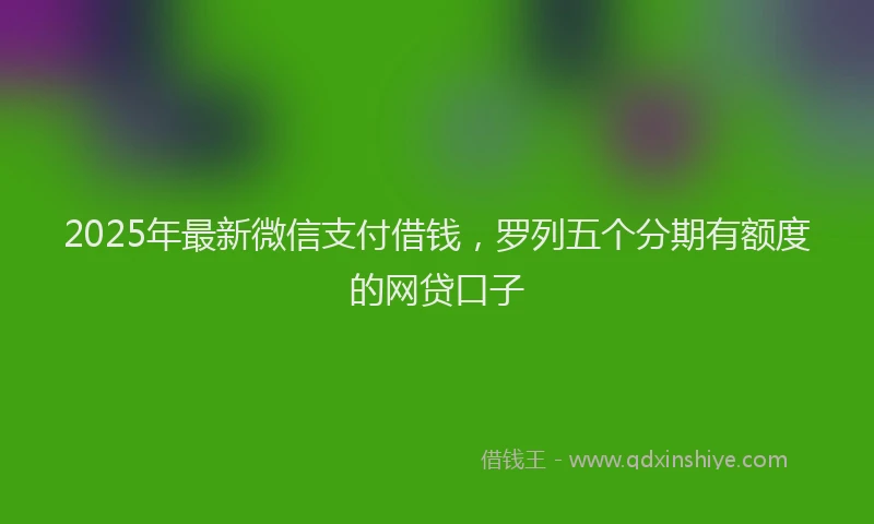 2025年最新微信支付借钱，罗列五个分期有额度的网贷口子