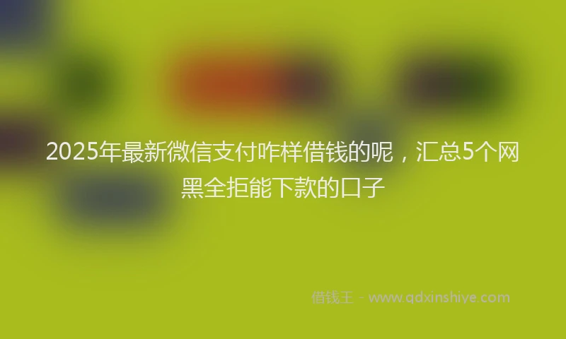 2025年最新微信支付咋样借钱的呢，汇总5个网黑全拒能下款的口子