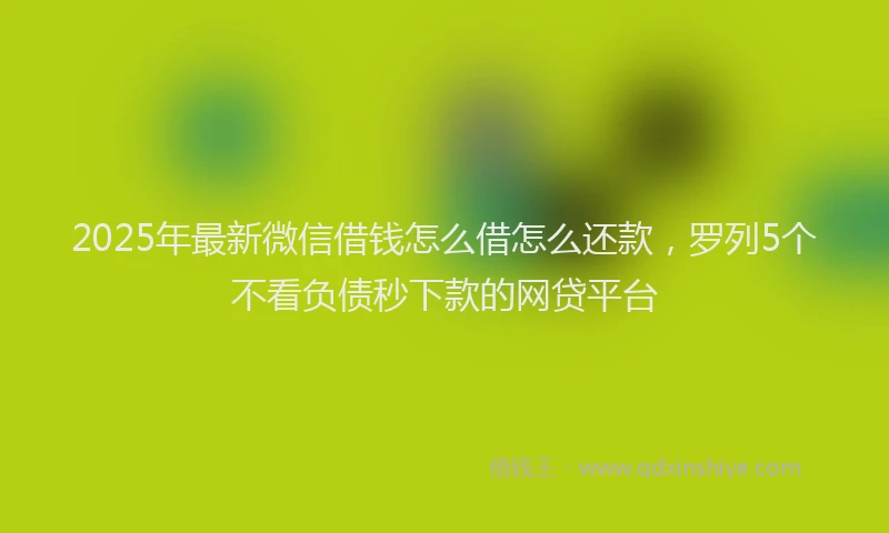 2025年最新微信借钱怎么借怎么还款，罗列5个不看负债秒下款的网贷平台