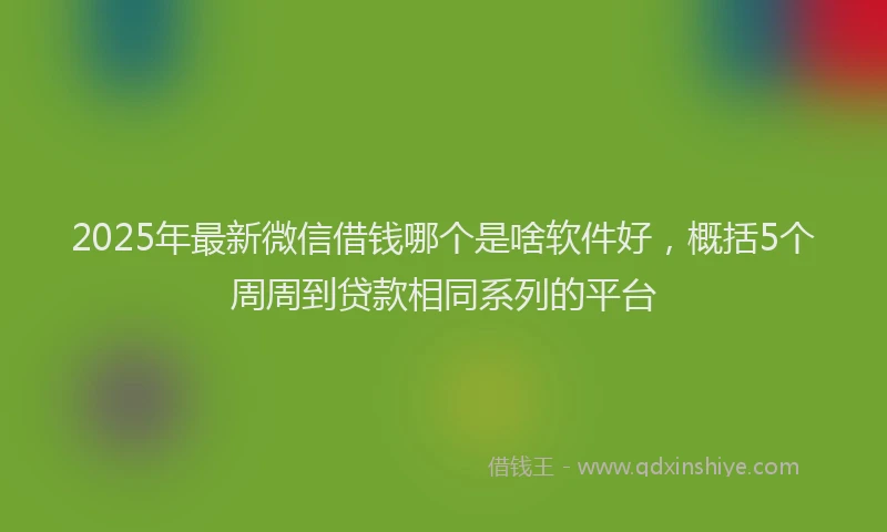 2025年最新微信借钱哪个是啥软件好，概括5个周周到贷款相同系列的平台