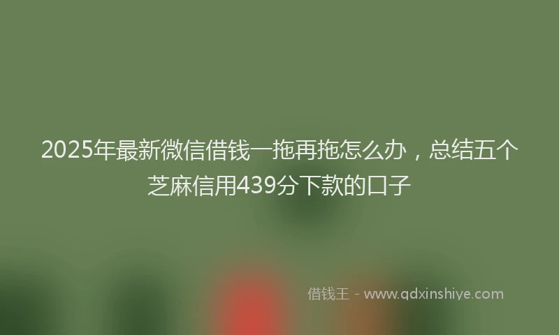 2025年最新微信借钱一拖再拖怎么办，总结五个芝麻信用439分下款的口子