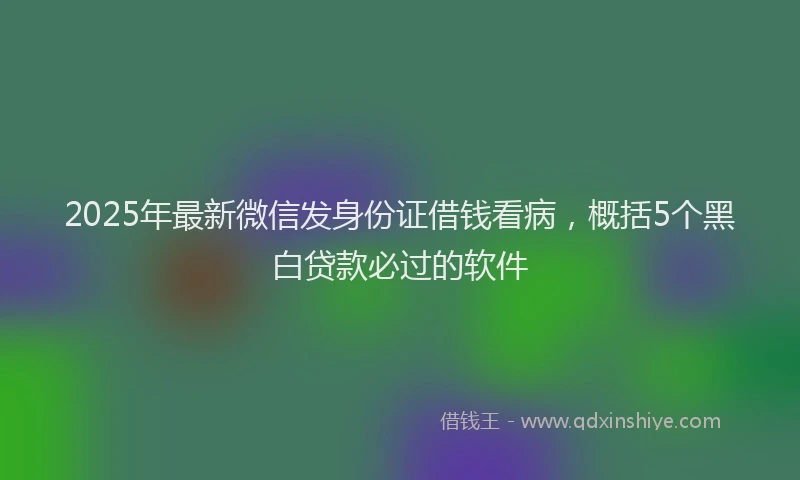 2025年最新微信发身份证借钱看病，概括5个黑白贷款必过的软件