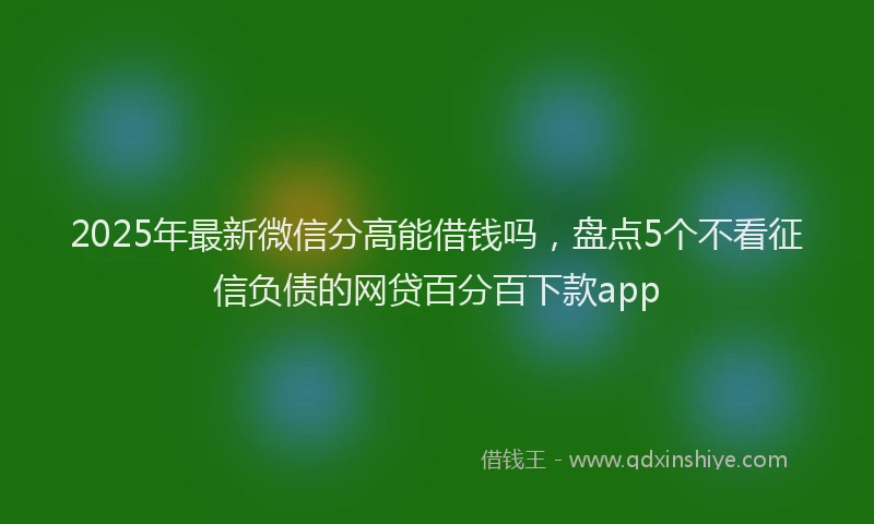 2025年最新微信分高能借钱吗，盘点5个不看征信负债的网贷百分百下款app