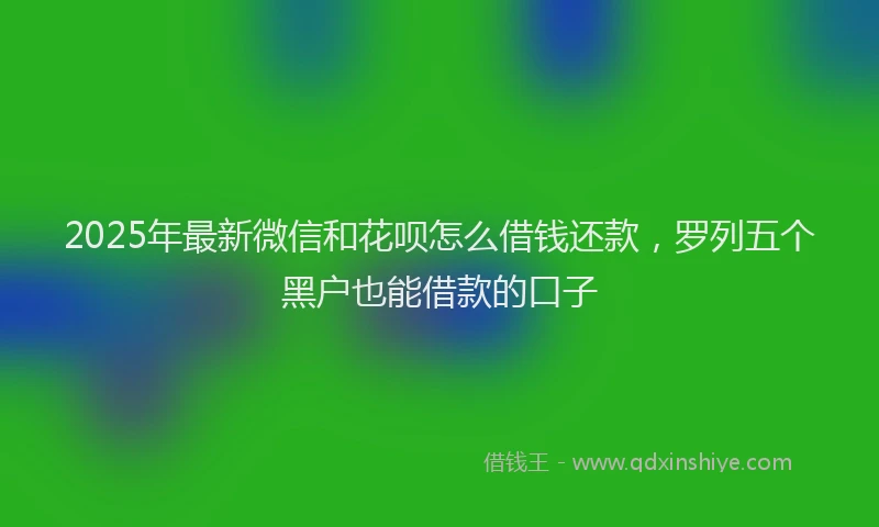 2025年最新微信和花呗怎么借钱还款，罗列五个黑户也能借款的口子