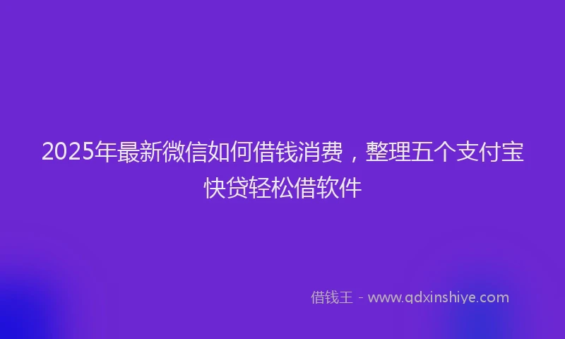 2025年最新微信如何借钱消费，整理五个支付宝快贷轻松借软件