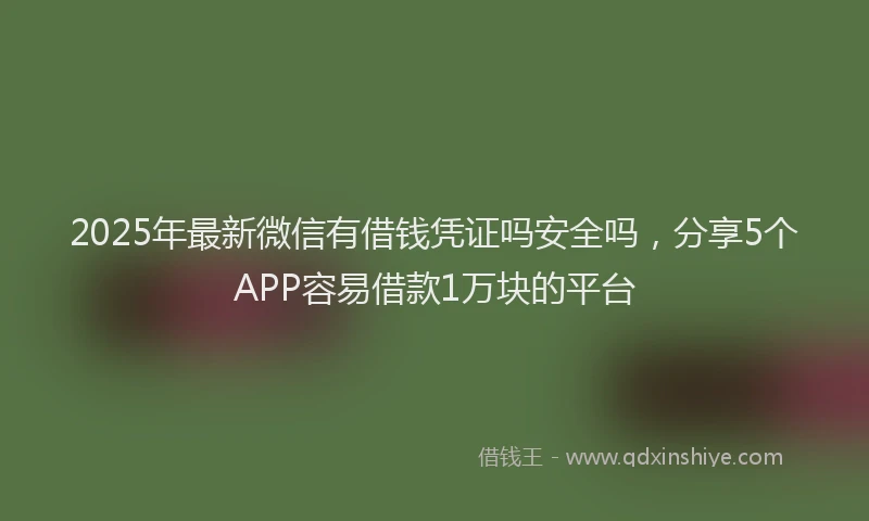 2025年最新微信有借钱凭证吗安全吗，分享5个APP容易借款1万块的平台