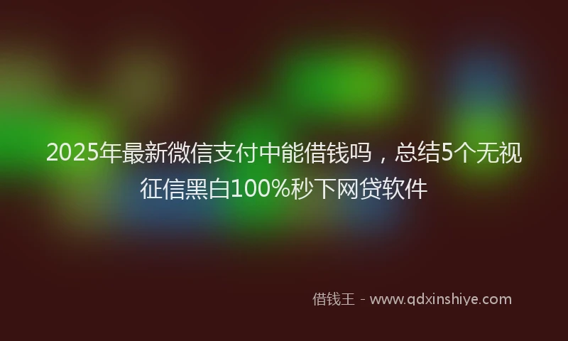 2025年最新微信支付中能借钱吗，总结5个无视征信黑白100%秒下网贷软件
