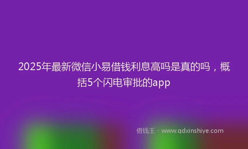 2025年最新微信小易借钱利息高吗是真的吗，概括5个闪电审批的app