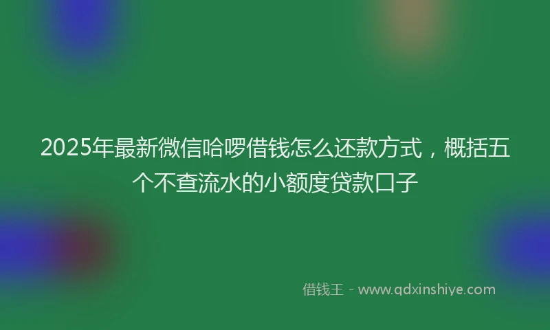 2025年最新微信哈啰借钱怎么还款方式，概括五个不查流水的小额度贷款口子