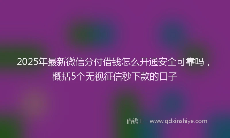 2025年最新微信分付借钱怎么开通安全可靠吗，概括5个无视征信秒下款的口子