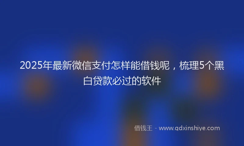 2025年最新微信支付怎样能借钱呢，梳理5个黑白贷款必过的软件