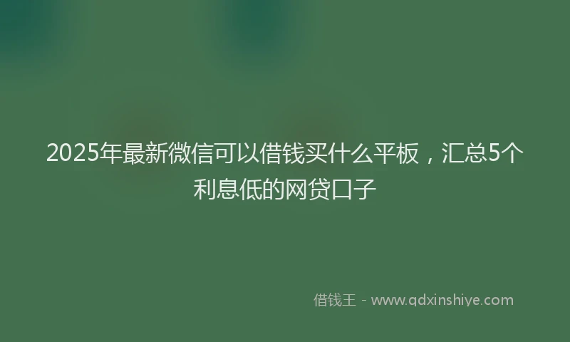 2025年最新微信可以借钱买什么平板，汇总5个利息低的网贷口子