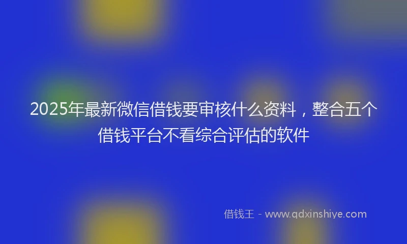 2025年最新微信借钱要审核什么资料，整合五个借钱平台不看综合评估的软件