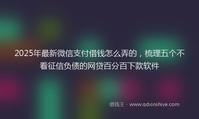 2025年最新微信支付借钱怎么弄的，梳理五个不看征信负债的网贷百分百下款软件