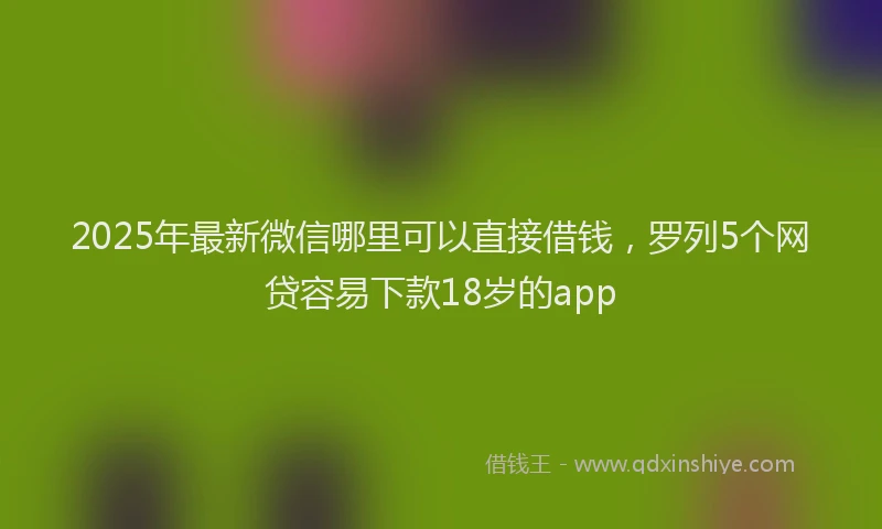 2025年最新微信哪里可以直接借钱，罗列5个网贷容易下款18岁的app