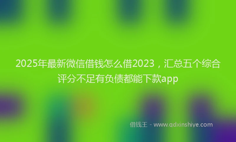 2025年最新微信借钱怎么借2023，汇总五个综合评分不足有负债都能下款app