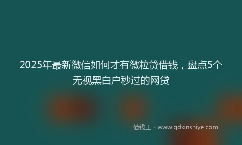 2025年最新微信如何才有微粒贷借钱，盘点5个无视黑白户秒过的网贷