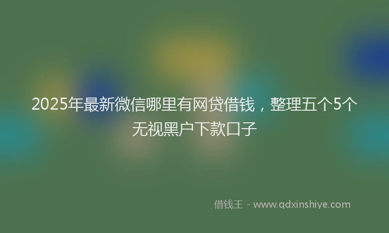 2025年最新微信哪里有网贷借钱，整理五个5个无视黑户下款口子