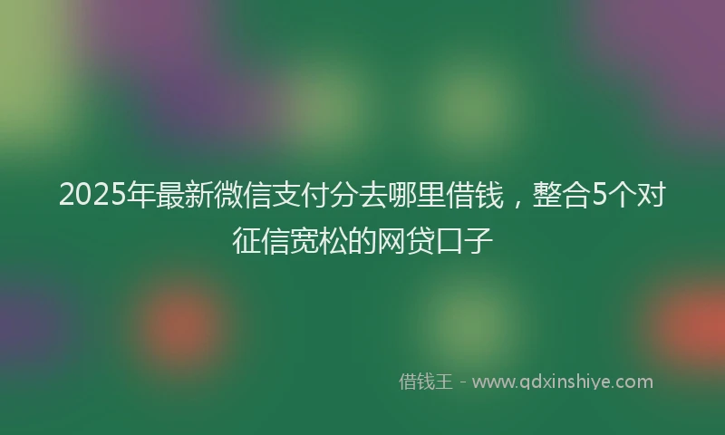 2025年最新微信支付分去哪里借钱，整合5个对征信宽松的网贷口子