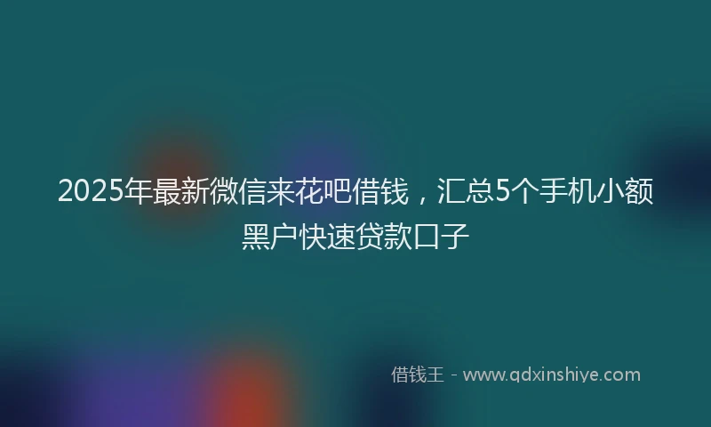 2025年最新微信来花吧借钱，汇总5个手机小额黑户快速贷款口子