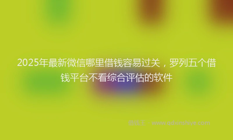 2025年最新微信哪里借钱容易过关，罗列五个借钱平台不看综合评估的软件
