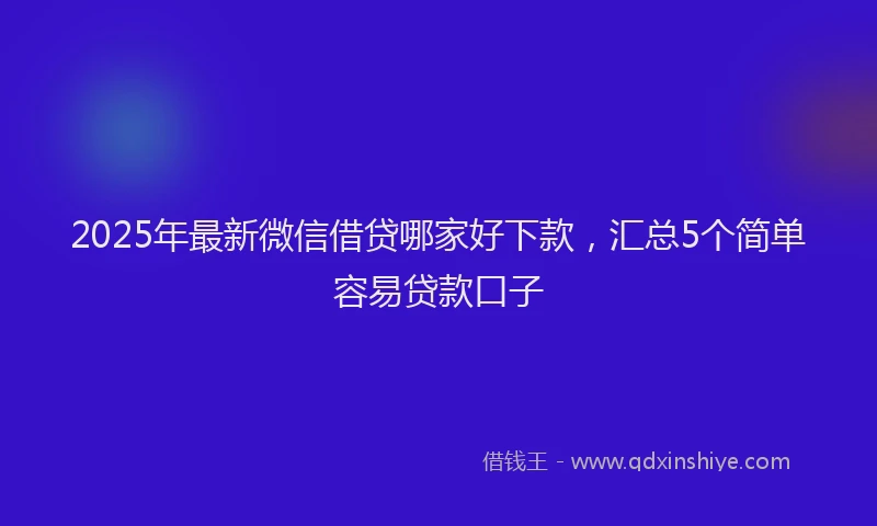 2025年最新微信借贷哪家好下款，汇总5个简单容易贷款口子
