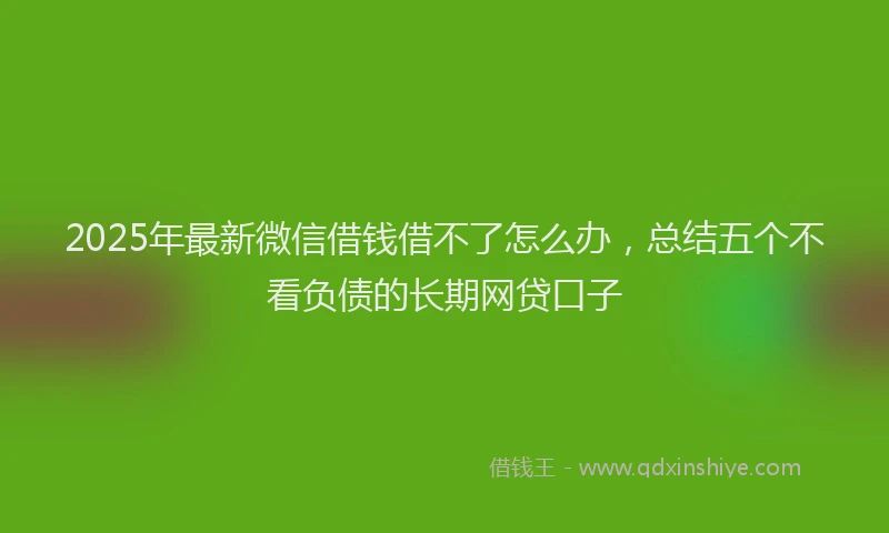 2025年最新微信借钱借不了怎么办，总结五个不看负债的长期网贷口子
