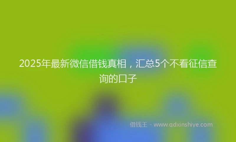 2025年最新微信借钱真相，汇总5个不看征信查询的口子