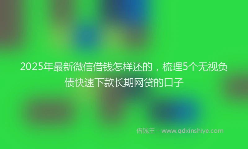2025年最新微信借钱怎样还的，梳理5个无视负债快速下款长期网贷的口子