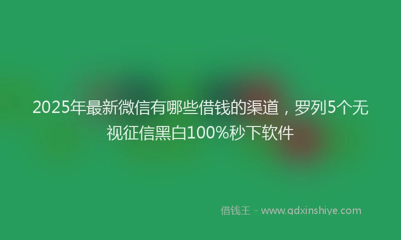 2025年最新微信有哪些借钱的渠道，罗列5个无视征信黑白100%秒下软件