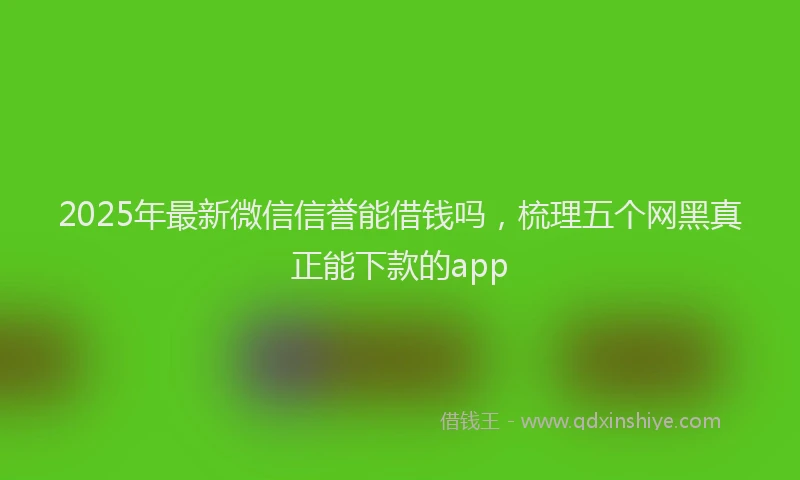 2025年最新微信信誉能借钱吗，梳理五个网黑真正能下款的app