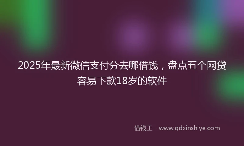 2025年最新微信支付分去哪借钱，盘点五个网贷容易下款18岁的软件