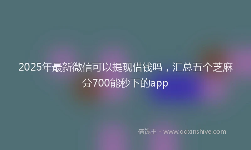 2025年最新微信可以提现借钱吗，汇总五个芝麻分700能秒下的app