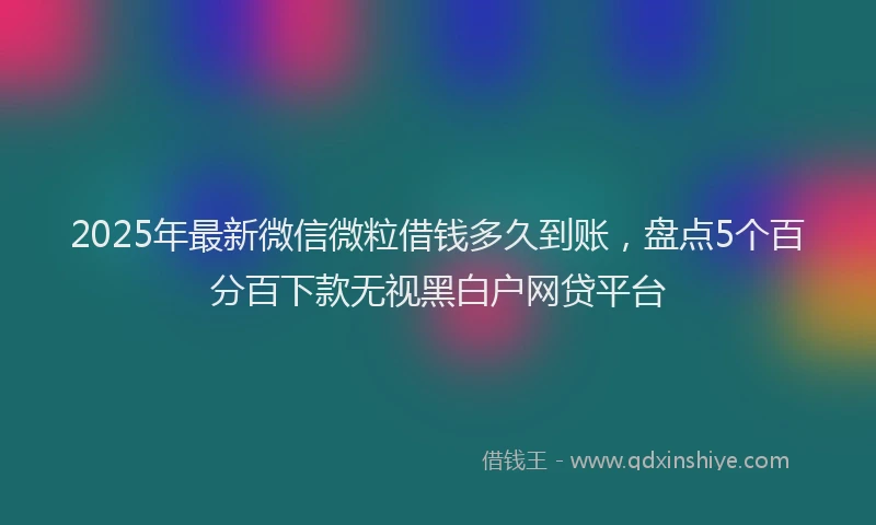 2025年最新微信微粒借钱多久到账，盘点5个百分百下款无视黑白户网贷平台