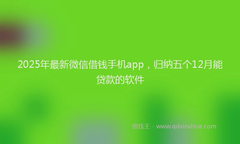 2025年最新微信借钱手机app，归纳五个12月能贷款的软件