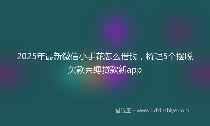 2025年最新微信小手花怎么借钱，梳理5个摆脱欠款束缚贷款新app