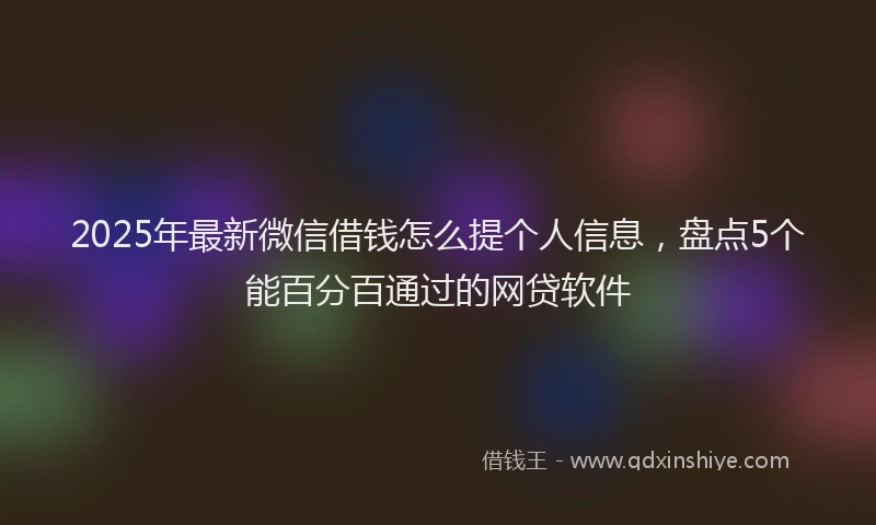 2025年最新微信借钱怎么提个人信息，盘点5个能百分百通过的网贷软件