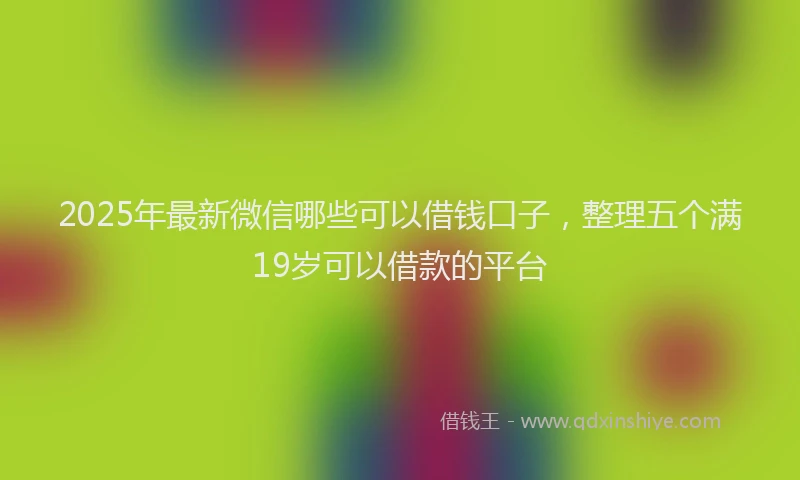 2025年最新微信哪些可以借钱口子，整理五个满19岁可以借款的平台