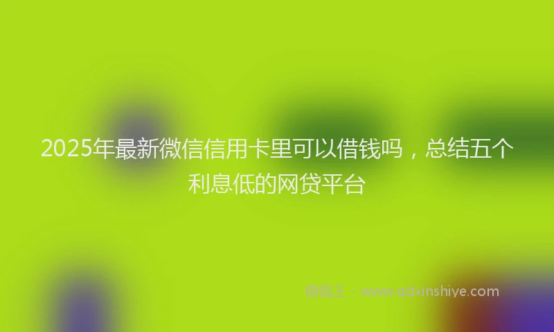 2025年最新微信信用卡里可以借钱吗，总结五个利息低的网贷平台