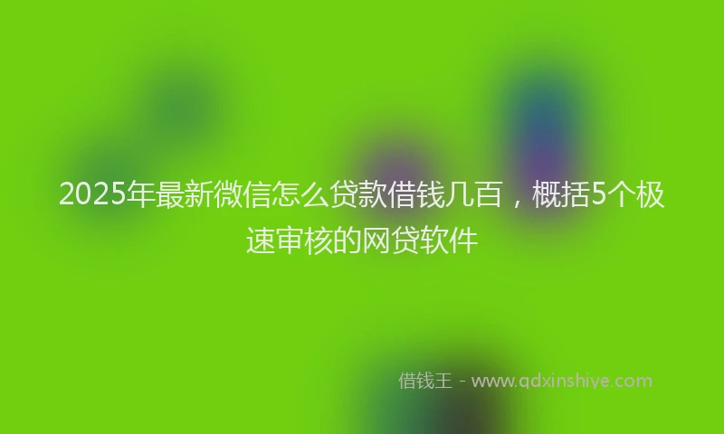 2025年最新微信怎么贷款借钱几百，概括5个极速审核的网贷软件