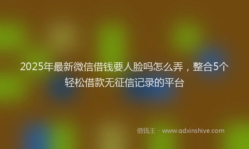 2025年最新微信借钱要人脸吗怎么弄，整合5个轻松借款无征信记录的平台