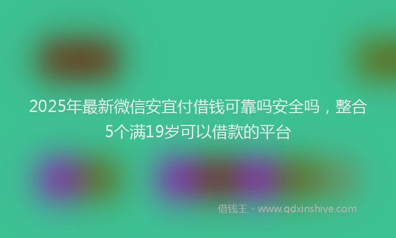 2025年最新微信安宜付借钱可靠吗安全吗，整合5个满19岁可以借款的平台