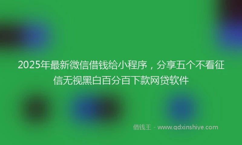2025年最新微信借钱给小程序，分享五个不看征信无视黑白百分百下款网贷软件