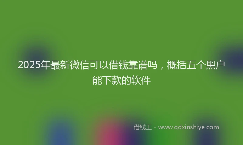 2025年最新微信可以借钱靠谱吗，概括五个黑户能下款的软件