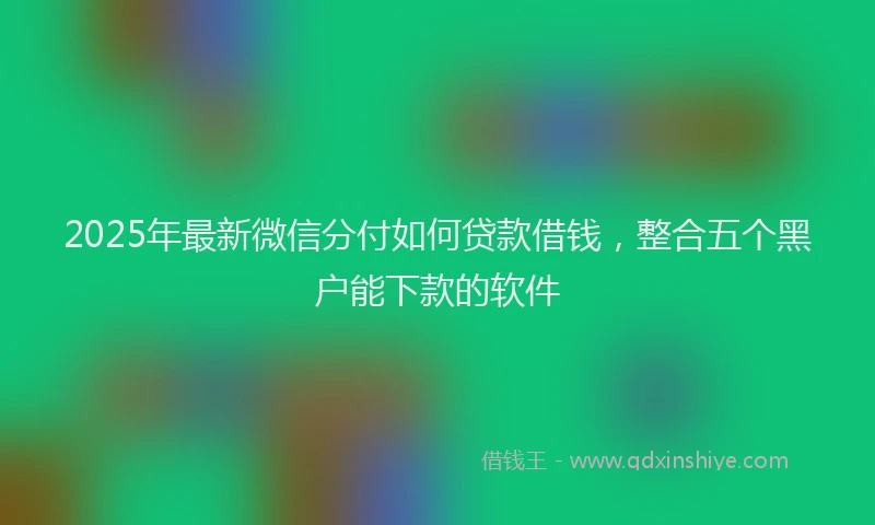 2025年最新微信分付如何贷款借钱，整合五个黑户能下款的软件