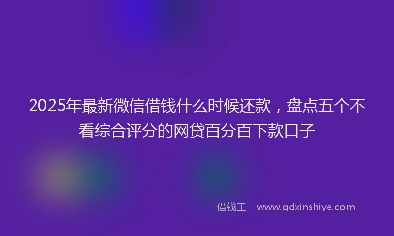 2025年最新微信借钱什么时候还款，盘点五个不看综合评分的网贷百分百下款口子