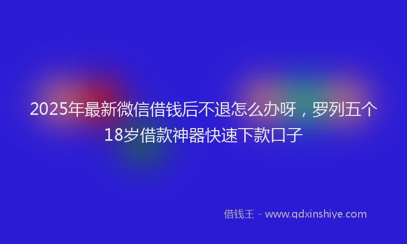 2025年最新微信借钱后不退怎么办呀，罗列五个18岁借款神器快速下款口子