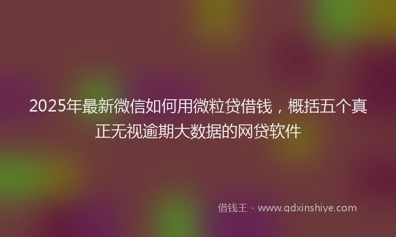 2025年最新微信如何用微粒贷借钱，概括五个真正无视逾期大数据的网贷软件